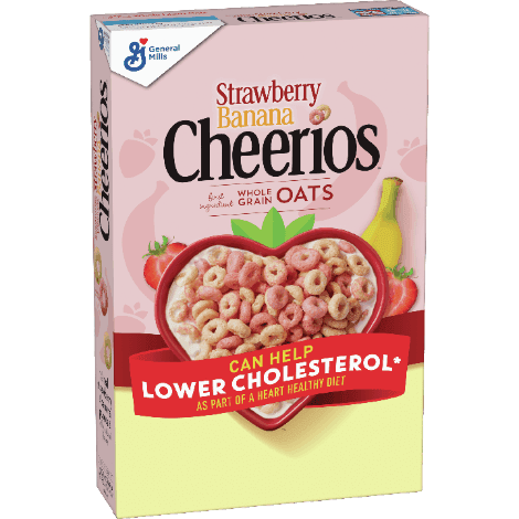 Strawberry banana cheerios, front of package