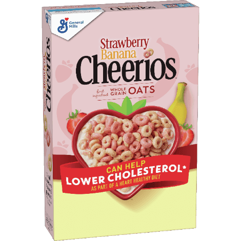 Strawberry banana cheerios, front of package