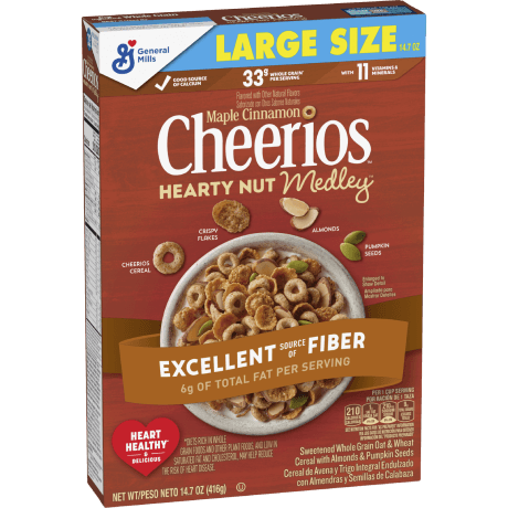 Cheerios Hearty Nut Medley, front of package